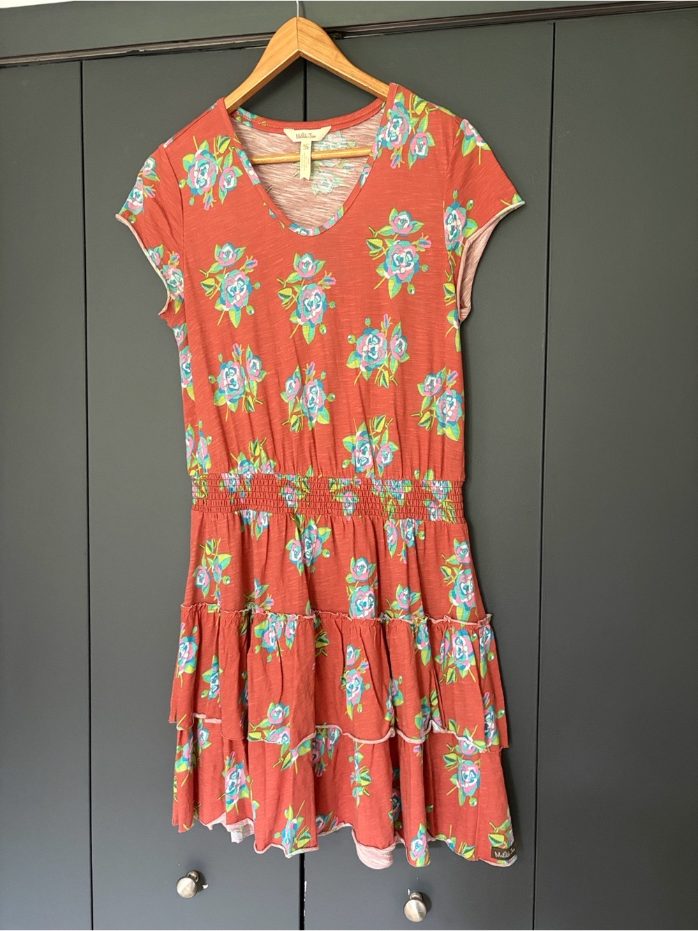 Matilda Jane Rust Floral Tiered Dress, women’s XS